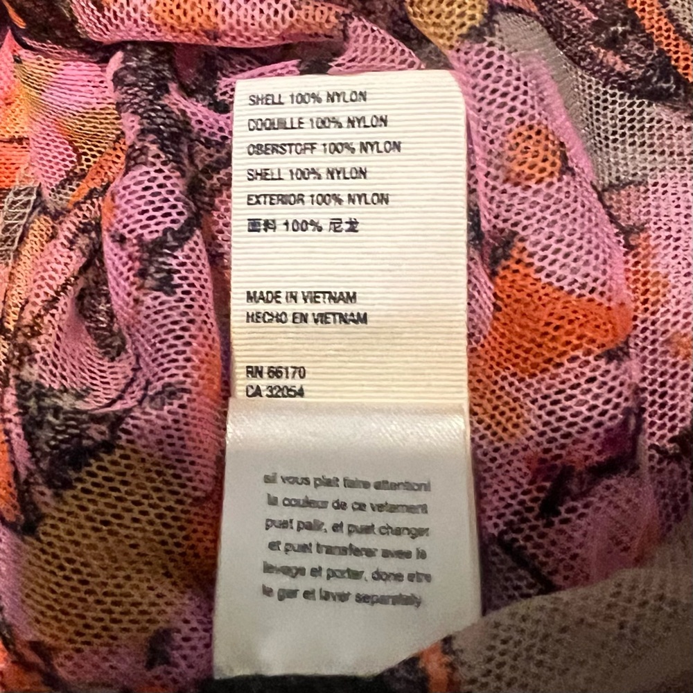 Free People Orange Purple Pink Ruched Crop  Tank Top Size XS - Picture 4 of 5